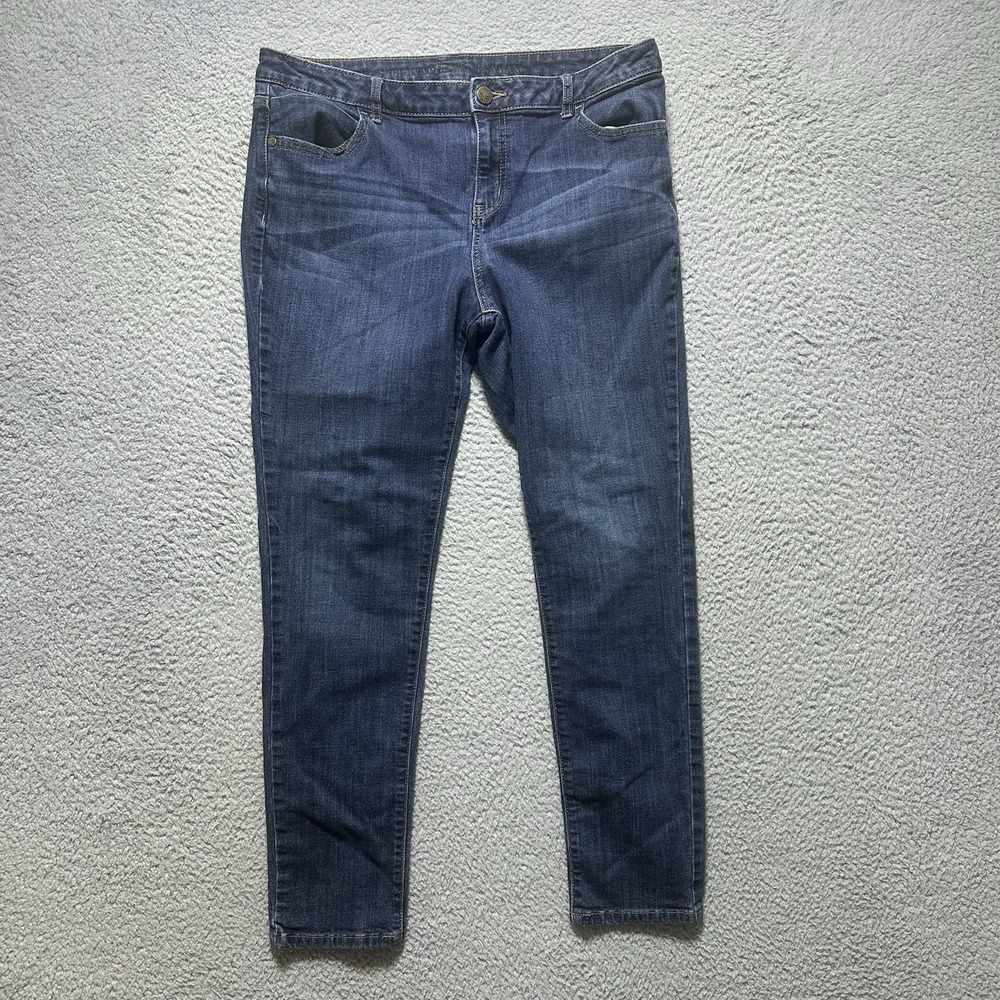 Simply Vera Jeans by Vera Wang Skinny Mid Rise Denmin Pants Women's Size 14 P